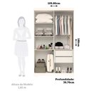 Ver imagem 4 de Guarda-Roupa Solteiro 4 Portas 100% MDF 110cm Papoulas Espresso Móveis Branco