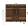 Guarda Roupa Casal 6 Portas com Pés Versalhes Gold Santos Andirá Jatoba - 2