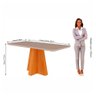 Mesa para Sala de Jantar Mesa Maite 160 Cm Vidro/mdf Cimol Cinamomo/offwhite - 4
