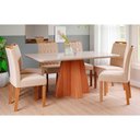 Ver imagem 2 de Mesa para Sala de Jantar Mesa Maite 160 Cm Vidro/mdf Cimol Cinamomo/offwhite