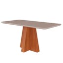 Ver imagem 1 de Mesa para Sala de Jantar Mesa Maite 160 Cm Vidro/mdf Cimol Cinamomo/offwhite