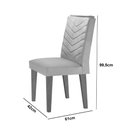 Ver imagem 4 de Mesa para Sala de Jantar Alvorada 180cm Mdf com Vidro Canto Copo e 6 Cadeiras Liz