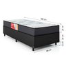 Cama Box Solteiro Colchão Molas Esplanada 88x188x58cm Grafite Bordado Suporta até 90Kg Por Pessoa - 4