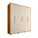 Ver imagem 4 de Guarda Roupa Casal Matisse 6 Portas de Giro 4 Gavetas MDP Cinamomo e Off White Pallazio