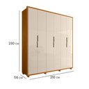Ver imagem 2 de Guarda Roupa Casal Matisse 6 Portas de Giro 4 Gavetas MDP Cinamomo e Off White Pallazio