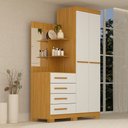 Ver imagem 1 de Guarda Roupa Solteiro 110,20cm 2 Portas 4 Gavetas com Espelho 100% Mdf Melissa