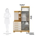 Ver imagem 4 de Guarda Roupa Solteiro 110,20cm 2 Portas 4 Gavetas com Espelho 100% Mdf Melissa