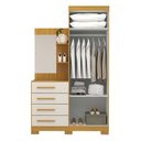 Ver imagem 3 de Guarda Roupa Solteiro 110,20cm 2 Portas 4 Gavetas com Espelho 100% Mdf Melissa