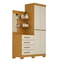 Ver imagem 2 de Guarda Roupa Solteiro 110,20cm 2 Portas 4 Gavetas com Espelho 100% Mdf Melissa