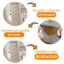 Ver imagem 6 de Mesa Sala de Jantar Aster 180cm e 6 Cadeiras Safira Moderna Veludo Creme/off White/imbuia