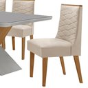 Ver mais imagens de Mesa Sala de Jantar Aster 180cm e 6 Cadeiras Safira Moderna Veludo Creme/off White/imbuia