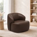 Ver imagem 1 de Poltrona Decorativa Giratória em Couro Livintus Leather