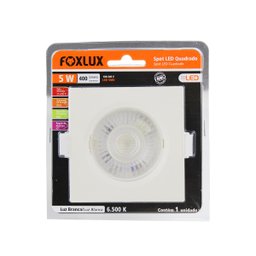 Luminaria Foxlux Spot Led 5w Quadrado 6500k Bivolt - 6