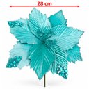 Ver imagem 6 de Flores Artificial Natalina Camurça Azul Enfeite 28cm 12 Peças