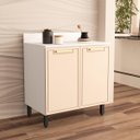 Ver imagem 1 de Balcão de Cozinha Amara 80x92,5cm com Prateleira e 2 Portas Branco/Creme 250019