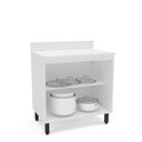 Ver imagem 3 de Balcão de Cozinha Amara 80x92,5cm com Prateleira e 2 Portas Branco/Creme 250019