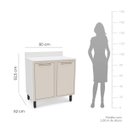 Ver imagem 4 de Balcão de Cozinha Amara 80x92,5cm com Prateleira e 2 Portas Branco/Creme 250019