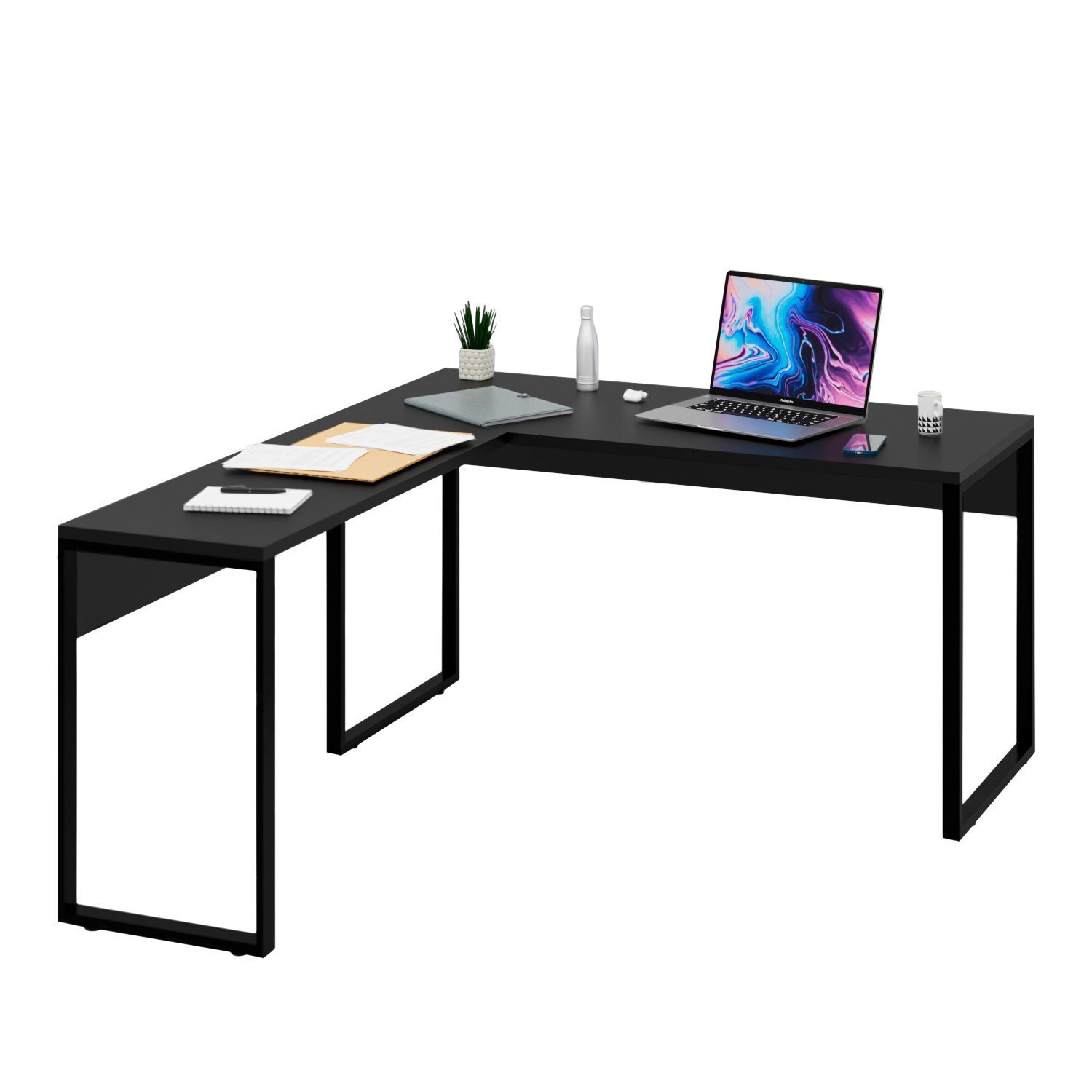 Mesa de Canto em L Escrivaninha Industrial 150x150cm - 2