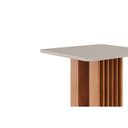 Ver imagem 2 de Mesa de Sala Jantar Ariela C/ Tampo Madeirado Vidro 95x95cm Cinamomo/off White - Cimol