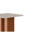 Ver imagem 3 de Mesa de Sala Jantar Ariela C/ Tampo Madeirado Vidro 95x95cm Cinamomo/off White - Cimol