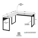 Ver imagem 4 de Mesa de Canto em L Escrivaninha 150cm Industrial Branco