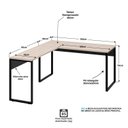 Ver imagem 4 de Mesa de Canto em L Escrivaninha 150cm Industrial Carvalho Bege