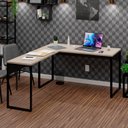Ver imagem 1 de Mesa de Canto em L Escrivaninha 150cm Industrial Carvalho Bege