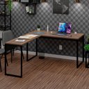 Ver imagem 1 de Mesa de Canto em L Escrivaninha 150cm Industrial Nogal Marrom