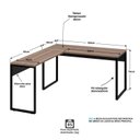 Ver imagem 4 de Mesa de Canto em L Escrivaninha 150cm Industrial Nogal Marrom