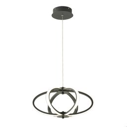 Pendente Moderno Preto 36cm Led 35w 3 em 1 Bivolt Paris Luz - 1