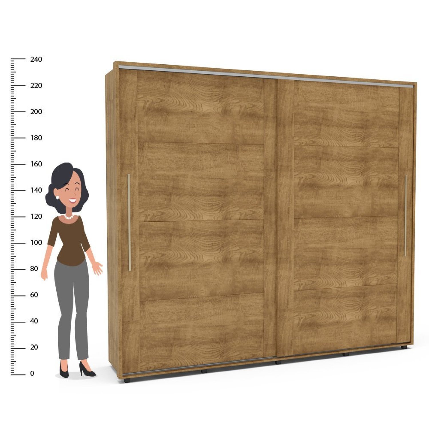 Guarda Roupa Casal 2 Portas 6 Gavetas Coimbra Flex Color - 5