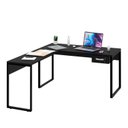 Ver imagem 2 de Mesa de Canto em L Escrivaninha com 1 Gaveta 150cm Industrial Preto