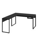 Ver imagem 3 de Mesa de Canto em L Escrivaninha com 1 Gaveta 150cm Industrial Preto
