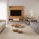 Ver imagem 4 de Painel para Tv Suspenso Evo com Kit Mesa de Centro Sky e Aparador Infinity Cinamomo Off White – Hb