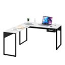 Ver imagem 3 de Mesa de Canto em L Escrivaninha com 1 Gaveta 150cm Industrial Branco