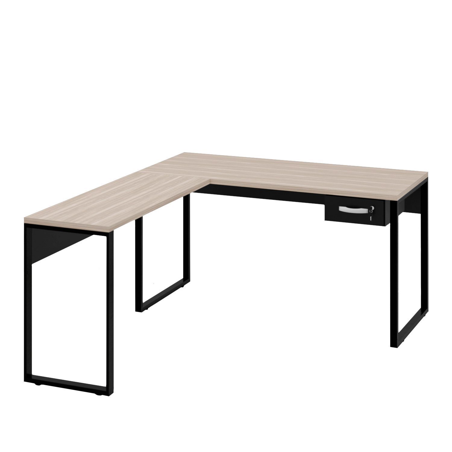 Mesa de Canto em L Escrivaninha com 1 Gaveta Industrial 150x150cm - 3