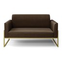 Ver imagem 6 de Sofá Namoradeira Base Industrial Alta Dourado Marisa Suede D03 - D\'rossi Cor Marrom