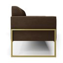 Ver imagem 5 de Sofá Namoradeira Base Industrial Alta Dourado Marisa Suede D03 - D\'rossi Cor Marrom
