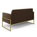 Ver imagem 2 de Sofá Namoradeira Base Industrial Alta Dourado Marisa Suede D03 - D\'rossi Cor Marrom