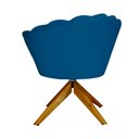 Ver imagem 4 de Poltrona Decorativa Pétala Pés Madeira Giratório Suede Azul Royal - Ds Estofados