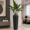 Ver imagem 2 de Vaso de Fibra de Vidro Estilo Vietnamita Florida g 95cm Preto Fosco