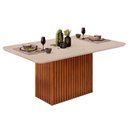 Ver imagem 2 de Cozinha Completa Canes Tampo Madeirado C/ Vidro Curvo 170x90cm e 6 Cadeiras Bia Freijo/off White -