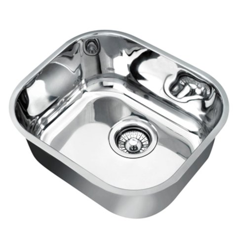 Cuba de Embutir n.0 Docol Invicta 40x34x18 cm em Aço Inox Alto Brilho com Válvula 4.1/2"
