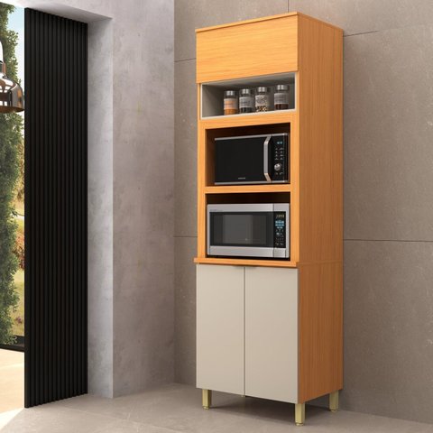 Kit para Forno e Micro 70cm Karine Ii Yescasa Laranja/Angelin/Nude