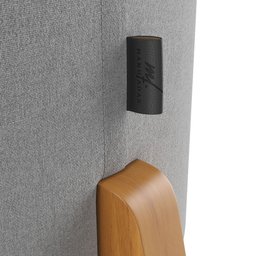 Puff Elegance:couro Preto / Linho Cinza - 4
