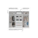 Ver imagem 3 de Guarda Roupa Casal 6 Portas e 4 Gavetas Porto Freijo/branco - Politorno