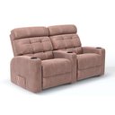 Ver imagem 1 de Sofá 2 Lugares Reclinável Elétrico em Suede Cor Rosa Nude Linha Cinema