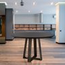 Mesa de Jantar Redonda Natalle Com Tampo Preto de Vidro 100cm - Móveis Mix - 1