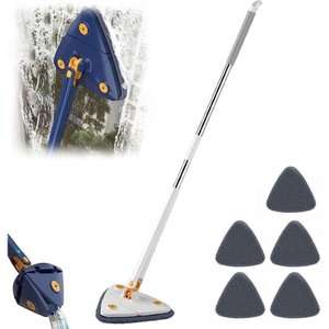 Mop Triangular Retrátil Giratório de 360graus Mop de Limpeza de Alça Longa Ajustável