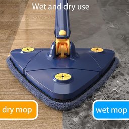 Mop Triangular Retrátil Giratório de 360graus Mop de Limpeza de Alça Longa Ajustável - 2